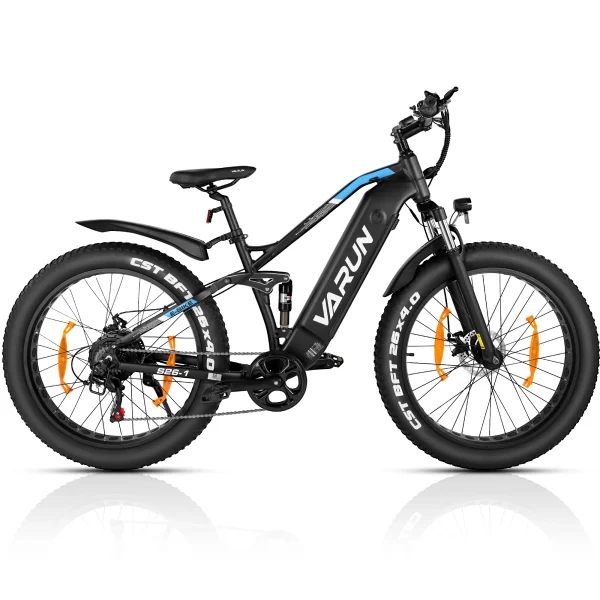 26'' Ballistic-White Fat Tire E-Bike 15.5mph 250w